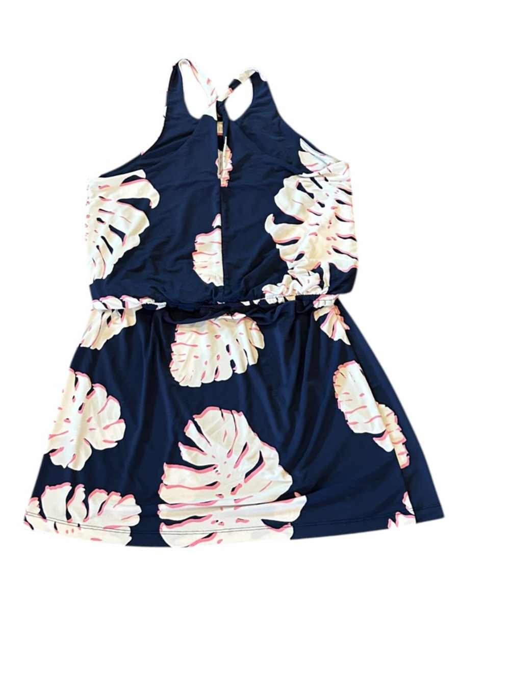Tori Richard resort Navy Tropical Halter Beach Dress - Picture 4 of 6
